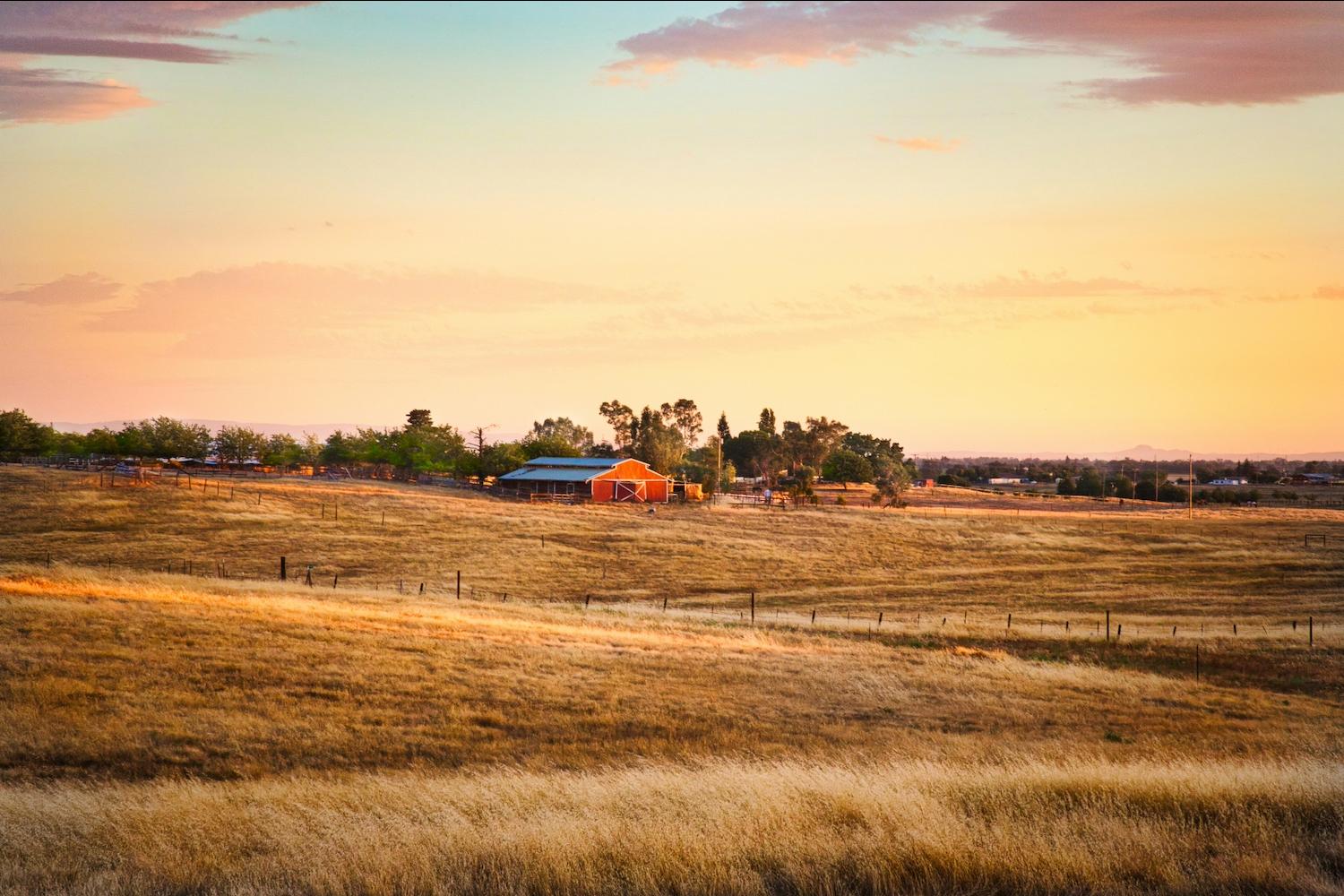 A barn in a farm field — climate change